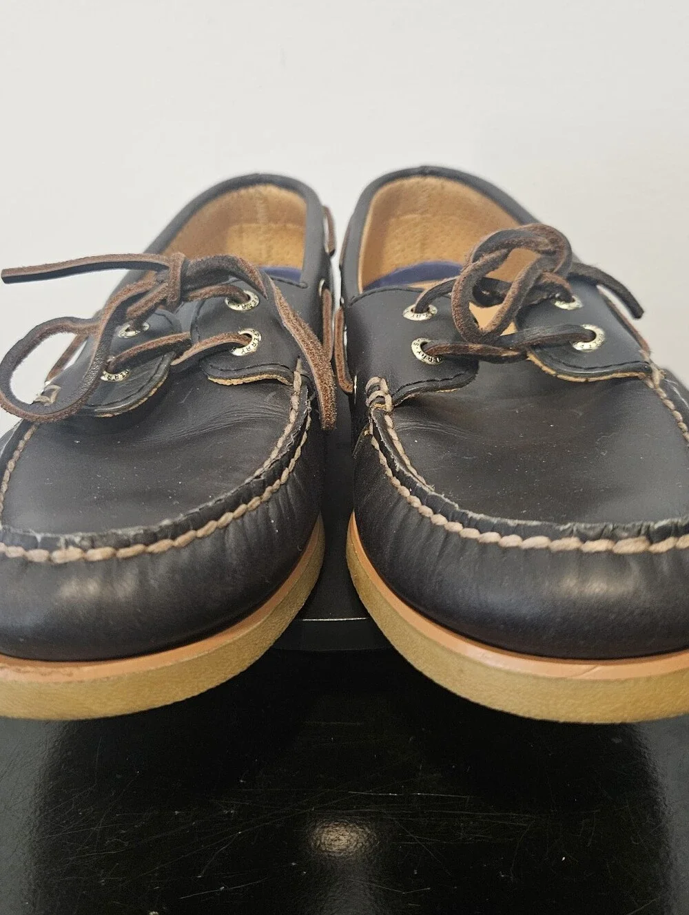 Sperry Gold Cup Authentic Original 2-Eye Boat Shoe Flat Heel Blue Size 9
